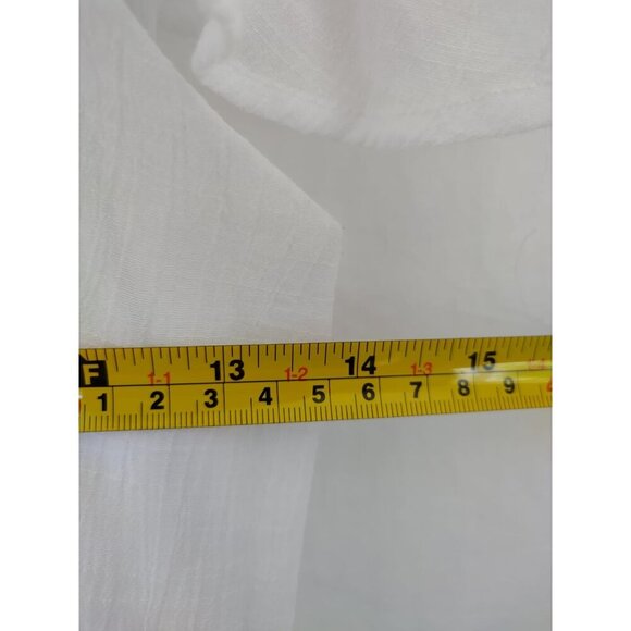 Vintage, Beautees, White Off-Shoulder Dress With Wooden Buttons & Pockets. - Picture 7 of 7